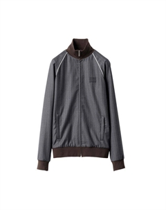 Блузон Pinstripe Zipped Blouson, Slate Grey Miu miu
