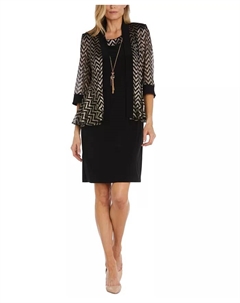 Женская куртка с шевронным узором и платье-футляр, черный R&m richards