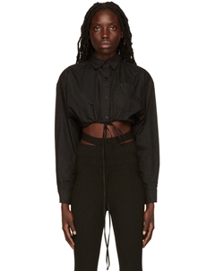 Черная рубашка с запахом Andreadamo