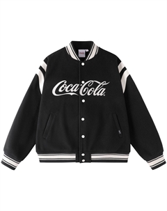 Бейсбольная куртка унисекс, Черный (с хлопком) Coca-cola