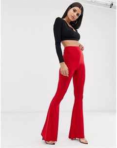 Красные расклешенные брюки Fashionkilla tall