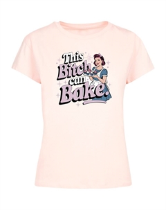 Футболка Vintage Pin Up B├дckerin "This Bitch Can Bake", Pink F4nt4stic