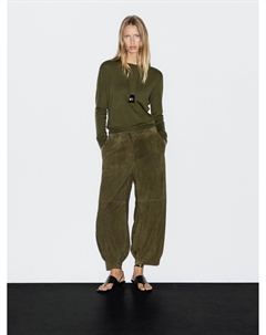 Свитер из смесовой шерсти с круглым вырезом, Bottle Green Massimo dutti