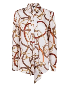 Рубашка с цепочным принтом, нейтральный Lauren ralph lauren