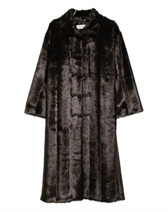 Шуба из искусственного меха на пуговицах, коричневый Rohe