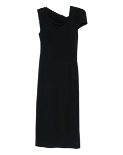 Платье миди на одно плечо с драпировкой, черный Givenchy