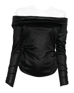 Топ Enesa с открытыми плечами и сборками, черный Isabel marant