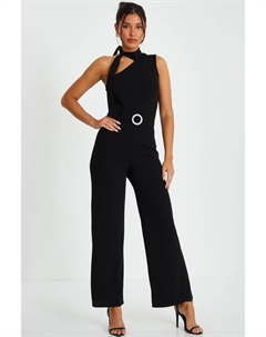Женский комбинезон Palazzo с запахом из крепа Scuba, черный Quiz