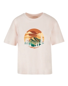 Футболка Sonnenuntergang Berglandschaft, Pastel pink F4nt4stic
