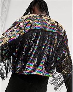 Фестивальная куртка с пайетками и бахромой Urban threads
