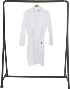 Женский халат "MySense", структура вафельного пике, с шалевым воротником и накладными карманами, белый Done.