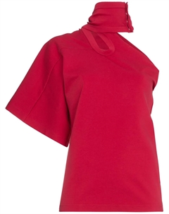 Асимметричный топ с вырезом, красный Ambush