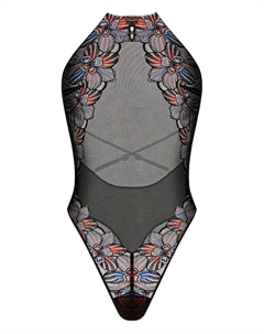 Боди Laia с цветочной вышивкой, синий Zhilyova