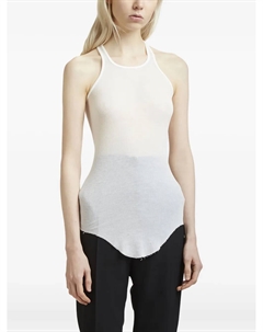 Топ без рукавов с закругленным подолом, белый Rick owens