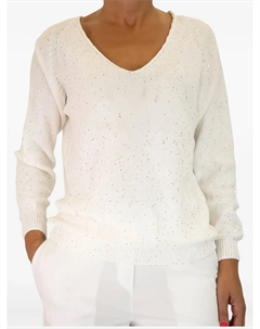 Украшенный свитер с V-образным вырезом, нейтральный Gran sasso