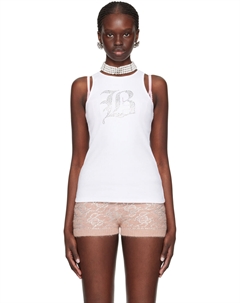 Белая майка с графическим рисунком Blumarine