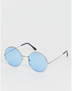 Синие солнцезащитные очки в круглой оправе SVNX 7x