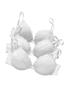 Бюстгальтер пуш-ап, White Petite fleur