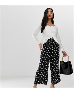 Укороченные брюки с широкими штанинами и цветочным принтом Vero moda petite