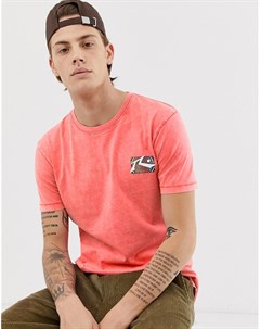 Розовая футболка с принтом Rusty