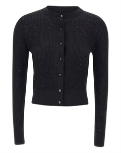 Кофта в рубчик с пайетками, черный Max mara