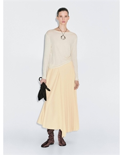 Юбка с асимметричными складками, желтый Massimo dutti