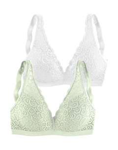 Треугольный бюстгальтер, Pastel green/White Petite fleur