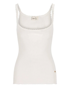 Майка с фигурной каймой, белый Chloe