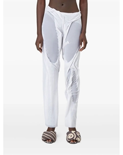 Брюки с эффектом мокрого блеска и сборками, белый Di petsa