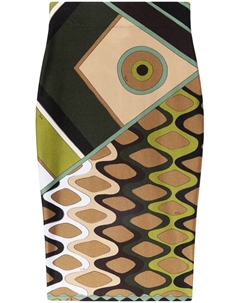 Юбка-карандаш с принтом Vivara, зеленый Pucci