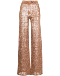 Брюки в технике кроше с завышенной талией, оранжевый Gcds