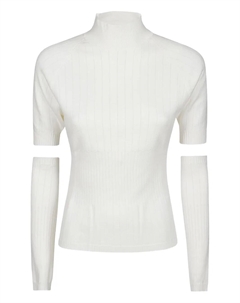 Вязаный свитер с воротником-стойкой, белый Hinnominate