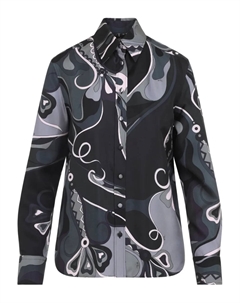 Шелковая рубашка с абстрактным принтом, черный Pucci