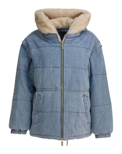 Пуховик Deva с капюшоном, синий Max & moi