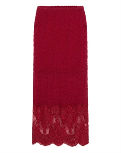 Кружевная юбка миди, красный Blumarine