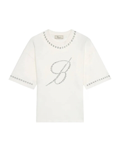 Декорированная футболка с люверсами, белый Blumarine