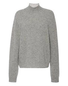 Кашемировый джемпер с высоким воротником, серый The row