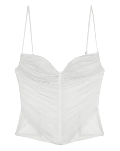 Корсетный топ с драпированными вставками, белый Blumarine