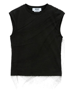 Майка с сетчатой ​​накладкой, черный Msgm