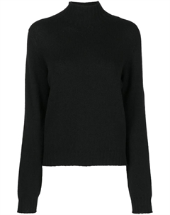 Кашемировый топ Kensington с высоким воротником, черный The row
