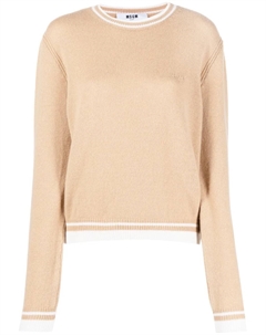 Джемпер с вышитым логотипом, коричневый Msgm