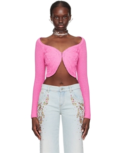 Розовый кардиган с вышивкой Blumarine