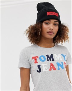 Шапка бини с нашивкой логотипом Tommy jeans