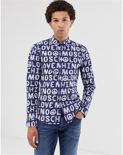 Рубашка с длинными рукавами и принтом логотипа Love moschino