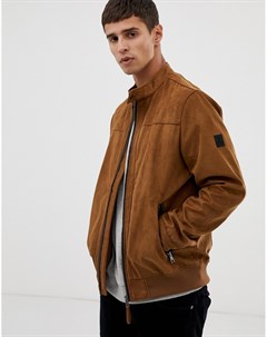 Светло коричневая куртка из искусственной замши Tom tailor
