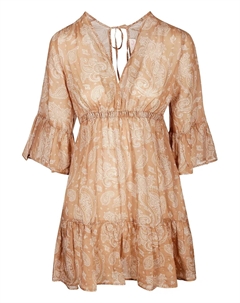 Платье с оборками и принтом пейсли, коричневый Mc2 saint barth