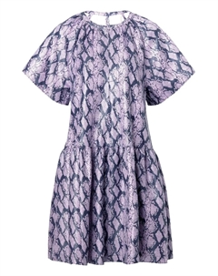 Ярусное платье мини Kaitlyn со змеиным принтом, фиолетовый Stand studio