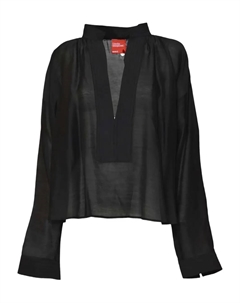 Блузка с V-образным вырезом, черный Merci