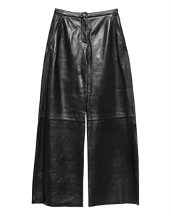 Брюки из кожи с вставками, черный Stand studio