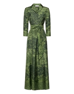 Жаккардовое шелковое платье-рубашка Aloegum, зеленый Pierre-louis mascia